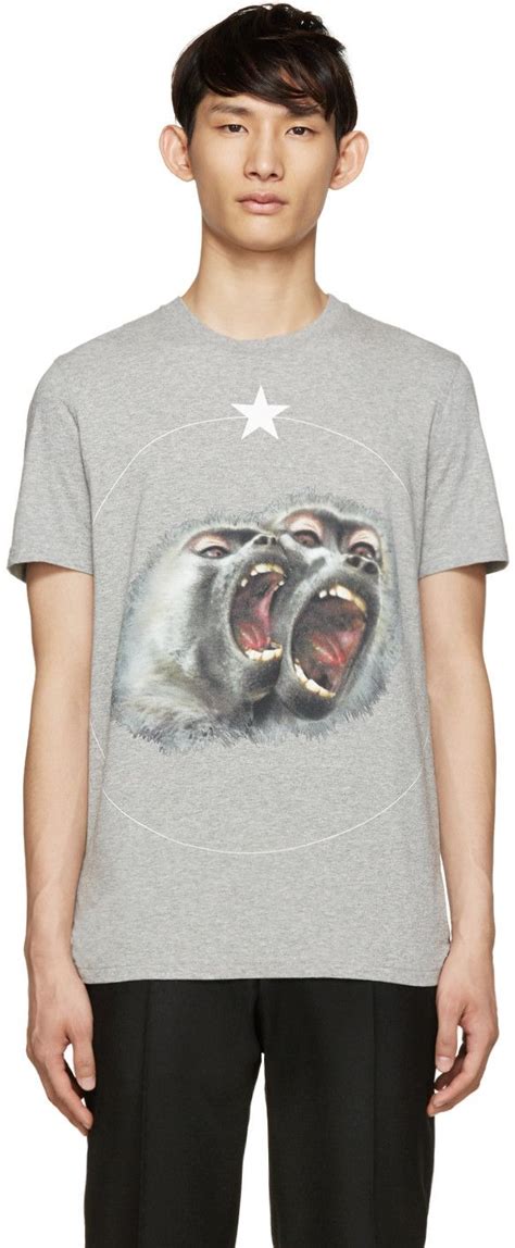 givenchy monkey brothers t shirt grey|Givenchy Monkey Brothers Short.